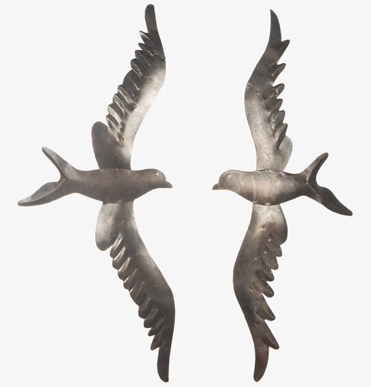 Bild av dekorativa fåglar i plåt för väggdekoration
