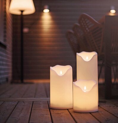 Bild av LED-ljus utomhus i skymningens harmoni