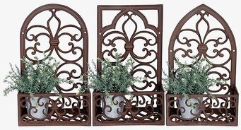 Bild av stilfulla väggmonterade krukhållare i järn