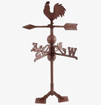 Bild av robust vindflöjel i gjutjärn med tuppmotiv