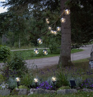 Foto: Harmonisk trädgårdsbelysning vid skymningen