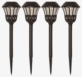 Bild av eleganta solcellsdrivna lampor för trädgården
