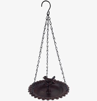 Bild av dekorativt fågelbad i gjutjärn för trädgården