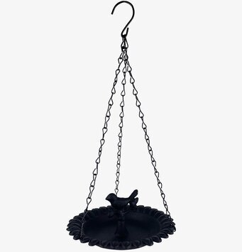 Bild av hängande fågelbad i svart för trädgården