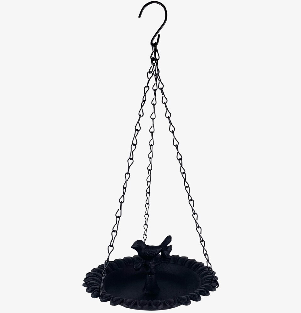 Fågelbad Hängande Svart från Västanvinden i metall