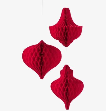 Bild av röda pappersdekorationer för festlig stämning