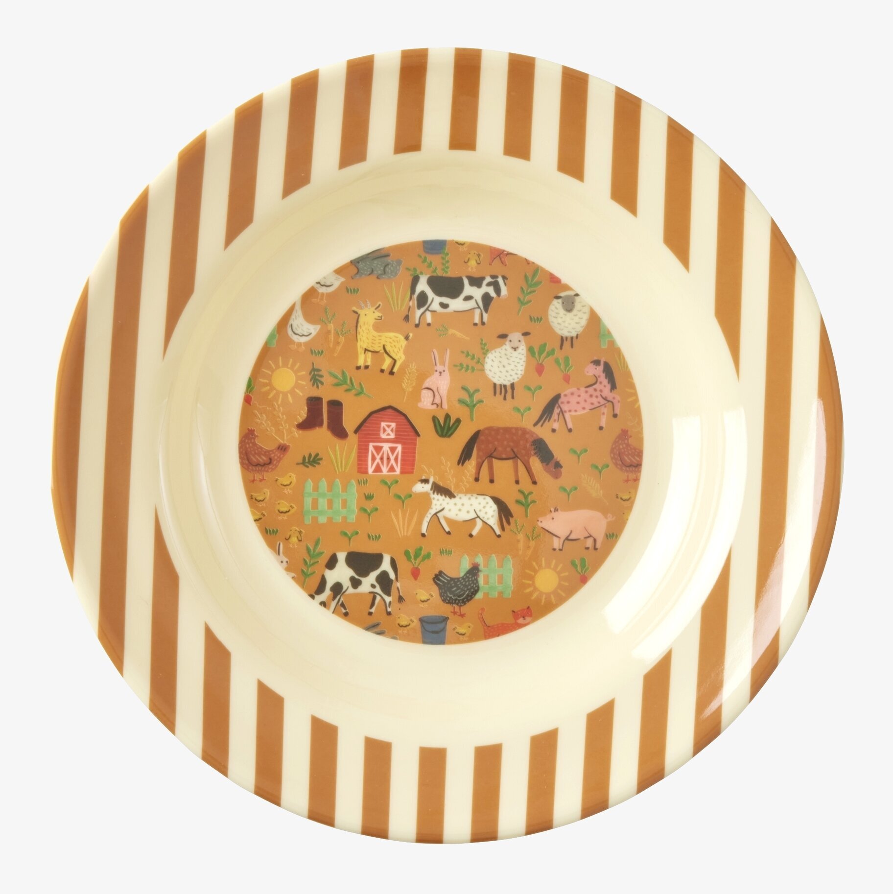 Djup Tallrik Farm Print från Rice med bondgårdsmotiv