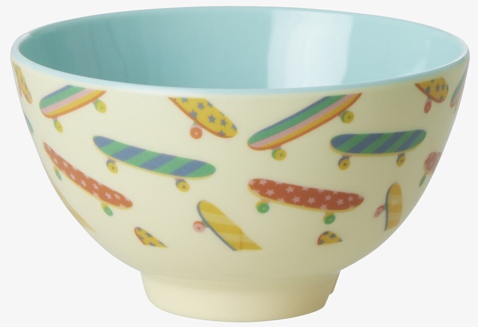 Liten Skål Skateboard Print från Rice med färgglada motiv