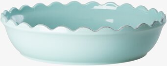 Foto av mintfärgad pajform med vågig kant