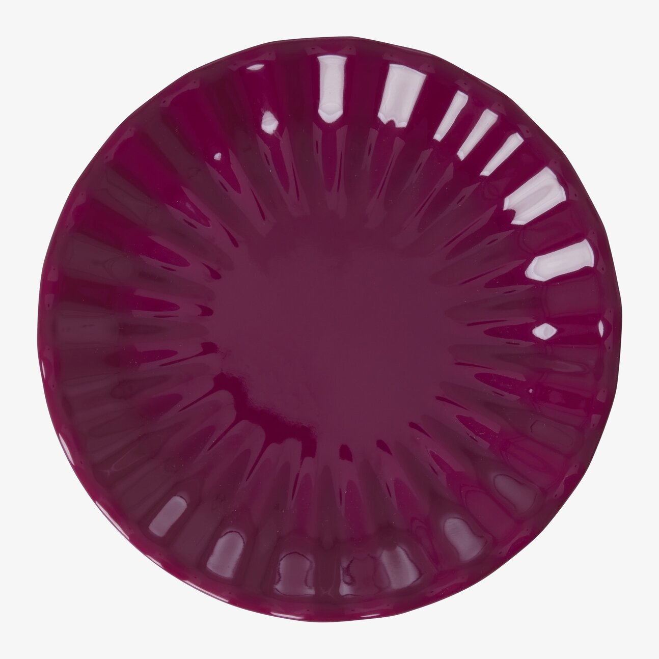 Assiett Melamin Plommon från Rice med räfflade kanter