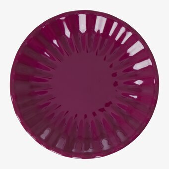 Bild av plommonfärgad melamintallrik med glansig yta