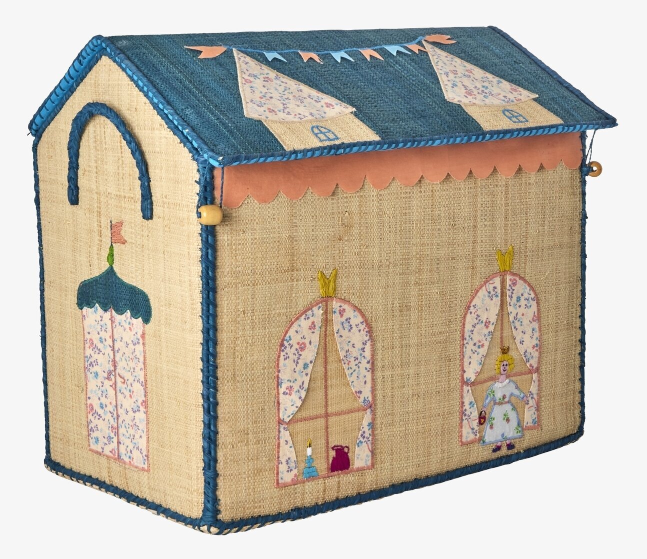 Förvaringshus Castle Theme Medium från Rice i beige och blå