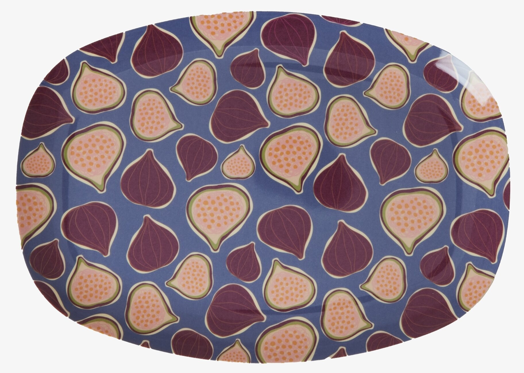 Tallrik Figs In Love Print från Rice med fikonmönster