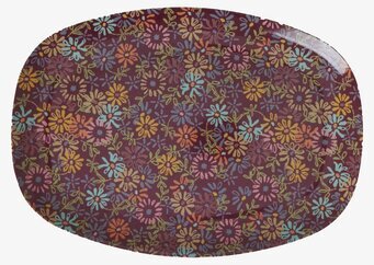 Bild av färgglad tallrik med blommönster och retrostil