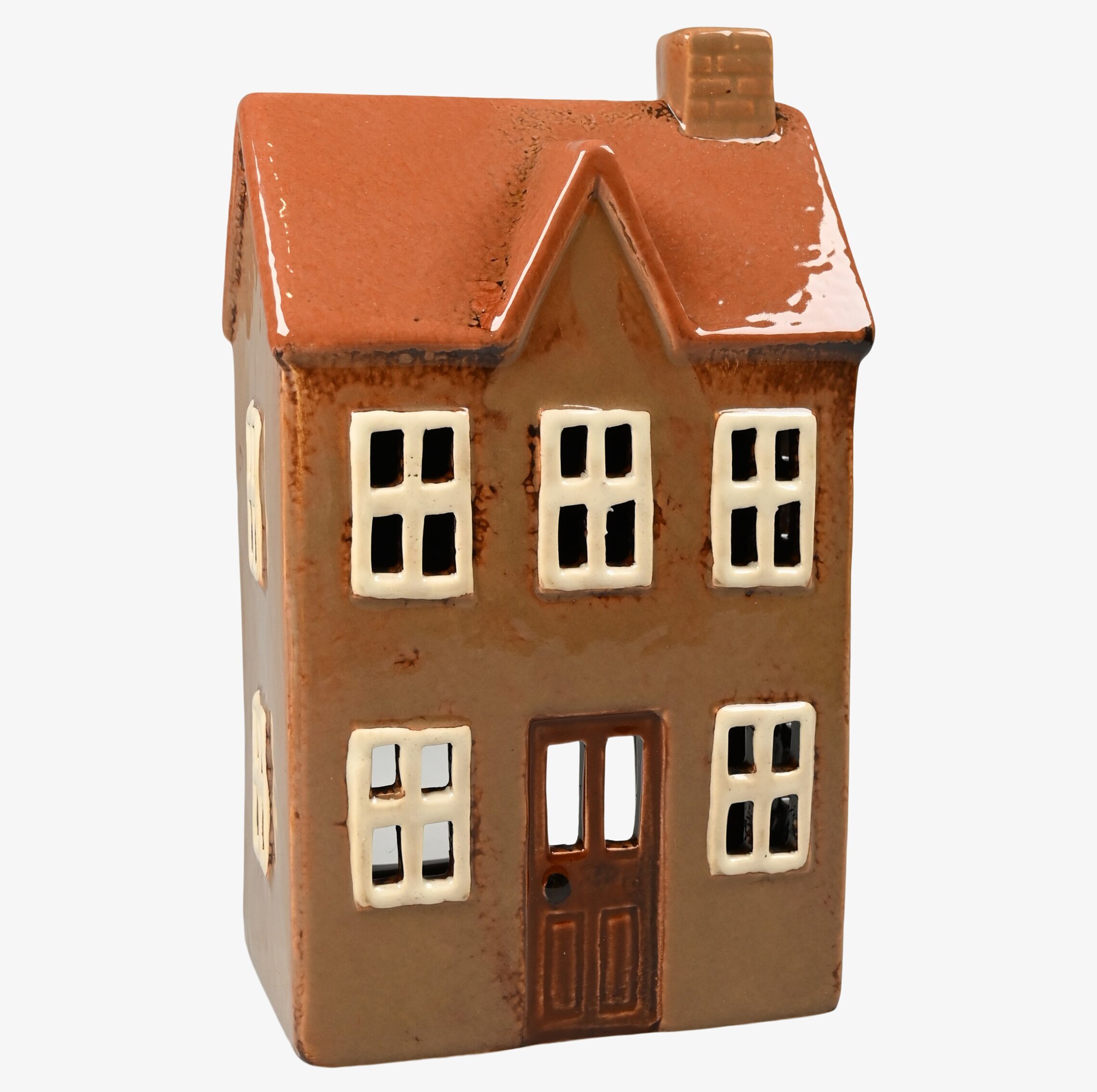 Ljuslykta Hus Brun från Det Gamle Apotek i keramik