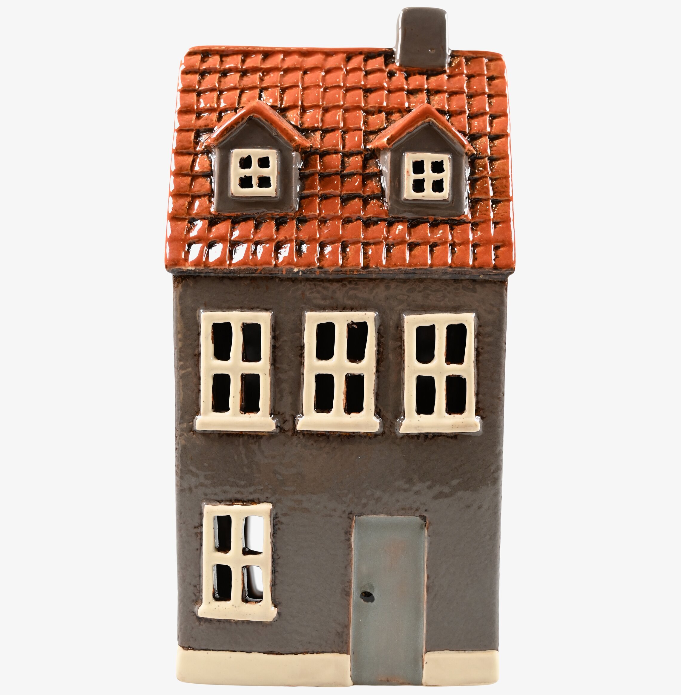 Ljuslykta Hus Grå från Det Gamle Apotek med glaserat tak