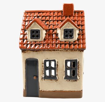 Bild av charmig ljuslykta formad som ett litet hus