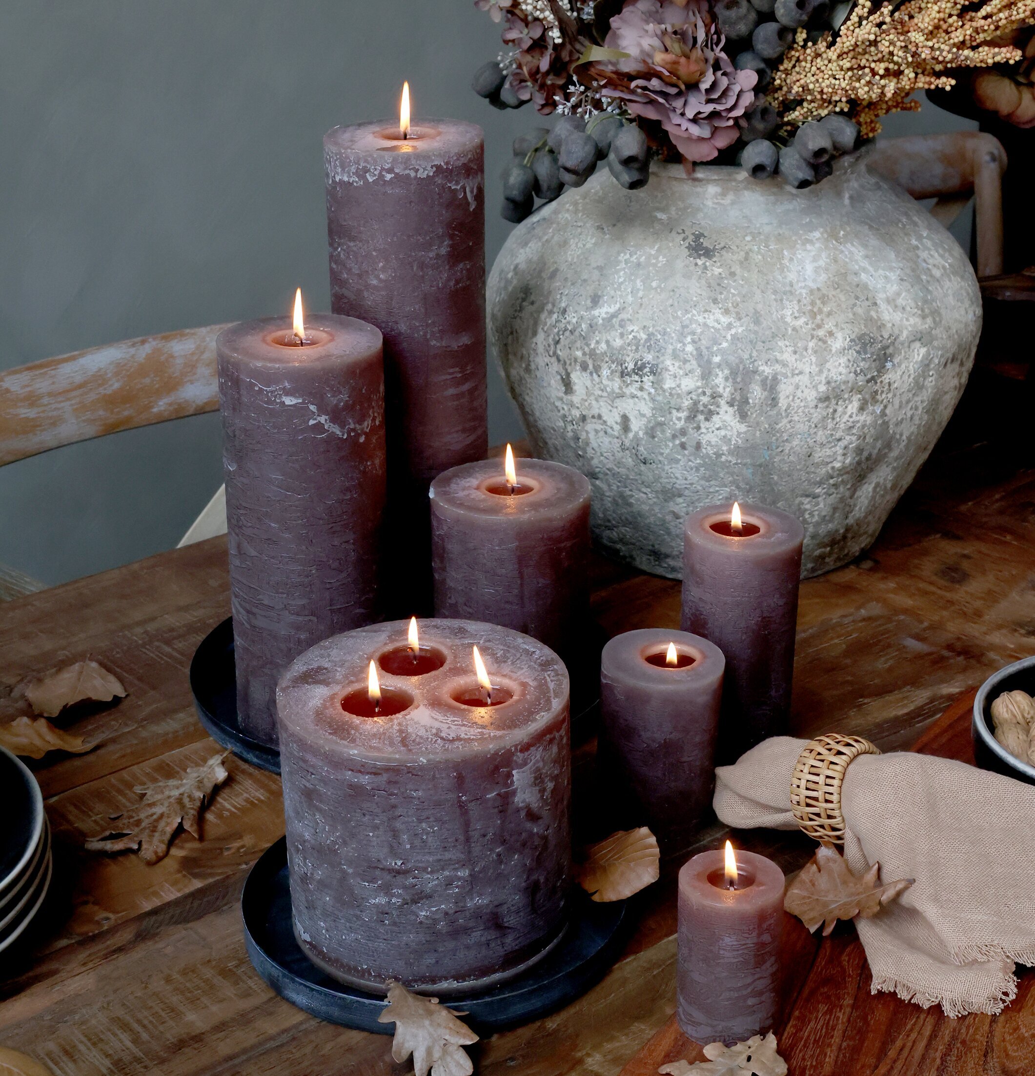 Blockljus Rustik Coffee (Brun) 90 Tim från Chic Antique