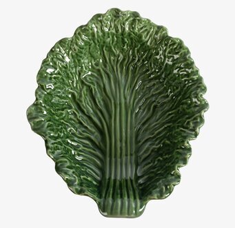 Foto av en unik grön skål med bladliknande design