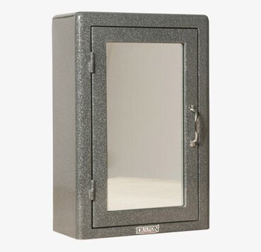 Medicin-/badrumsskåp Grå från Dulton med glasdörr och hyllor