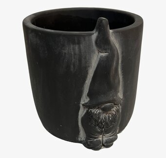 Bild av dekorativ kruka med tomtedesign i antracit