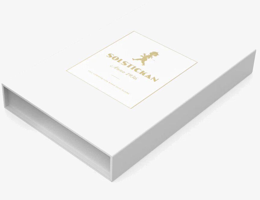 Brandfilt Vit/Guld Tablebook från Solstickan i bokform