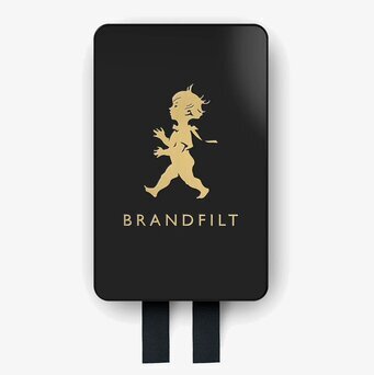 Foto av elegant och praktisk brandfilt i svart/guld