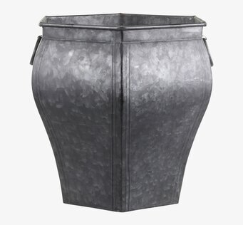 Bild av sexkantig kruka i antik zink med handtag