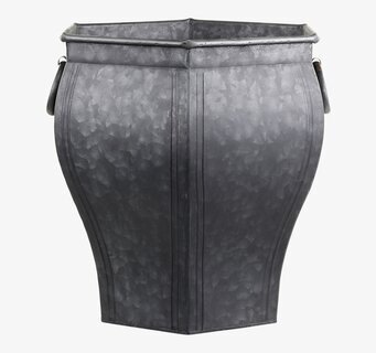 Bild av sexkantig zinkkruka med handtag och mönster