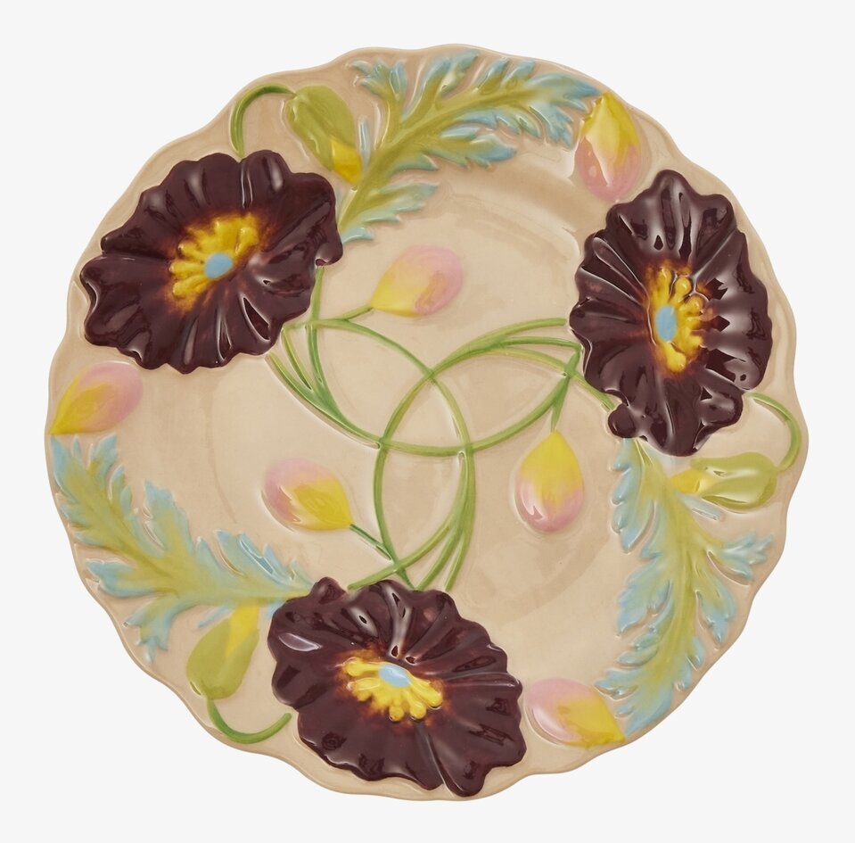 Desserttallrik Keramik - Flower Design Soft Sand från Rice