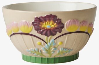Bild av dekorativ keramikskål med blomstermotiv