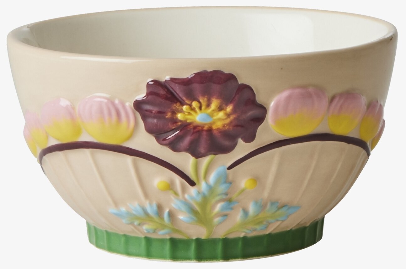 Liten Skål Keramik - Flower Design Soft Sand från Rice