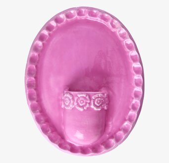 Bild av unik rosa väggdekoration med blommotiv