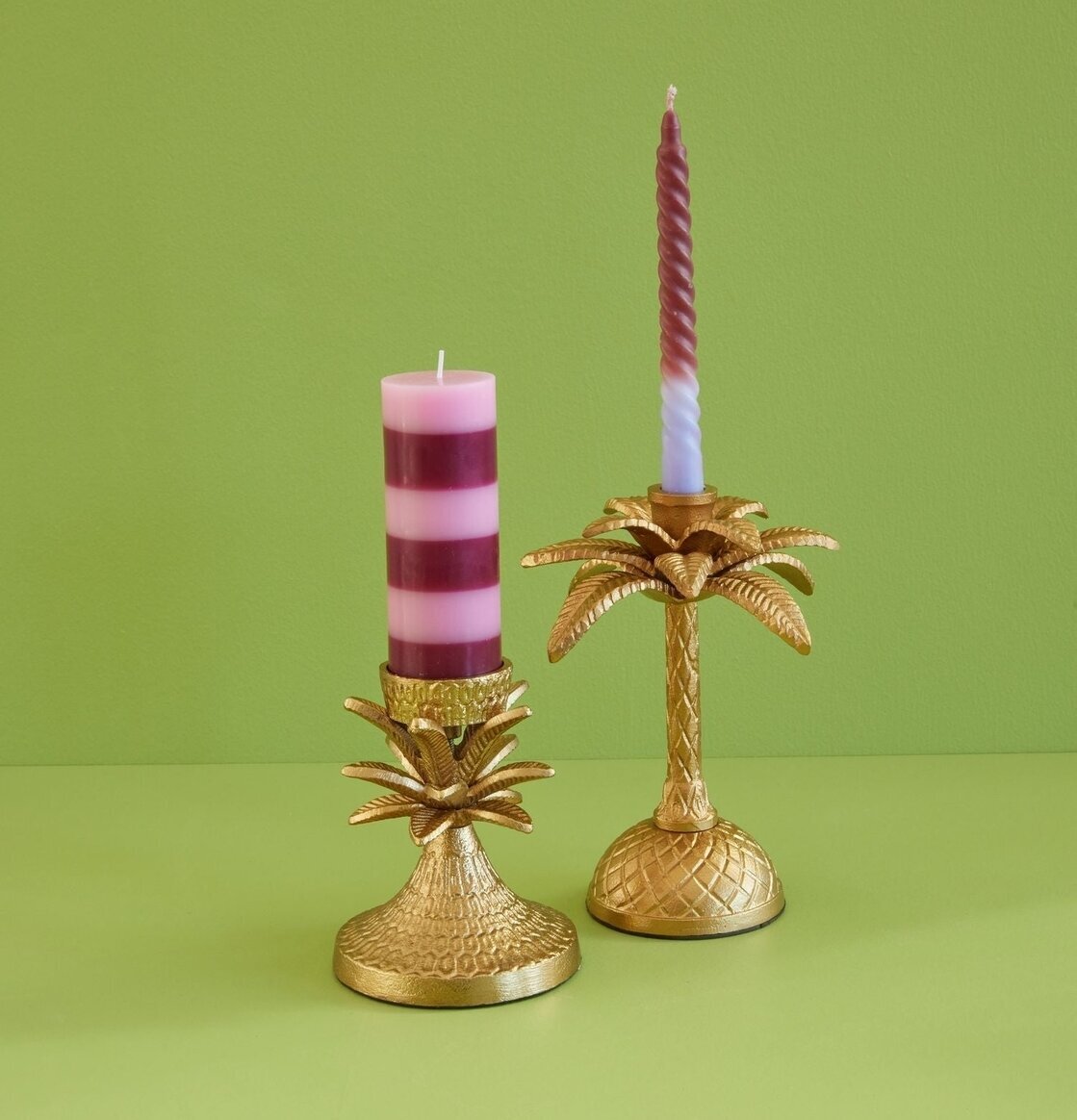Ljusstake Palm Blockljus/Värmeljus från Rice i guld