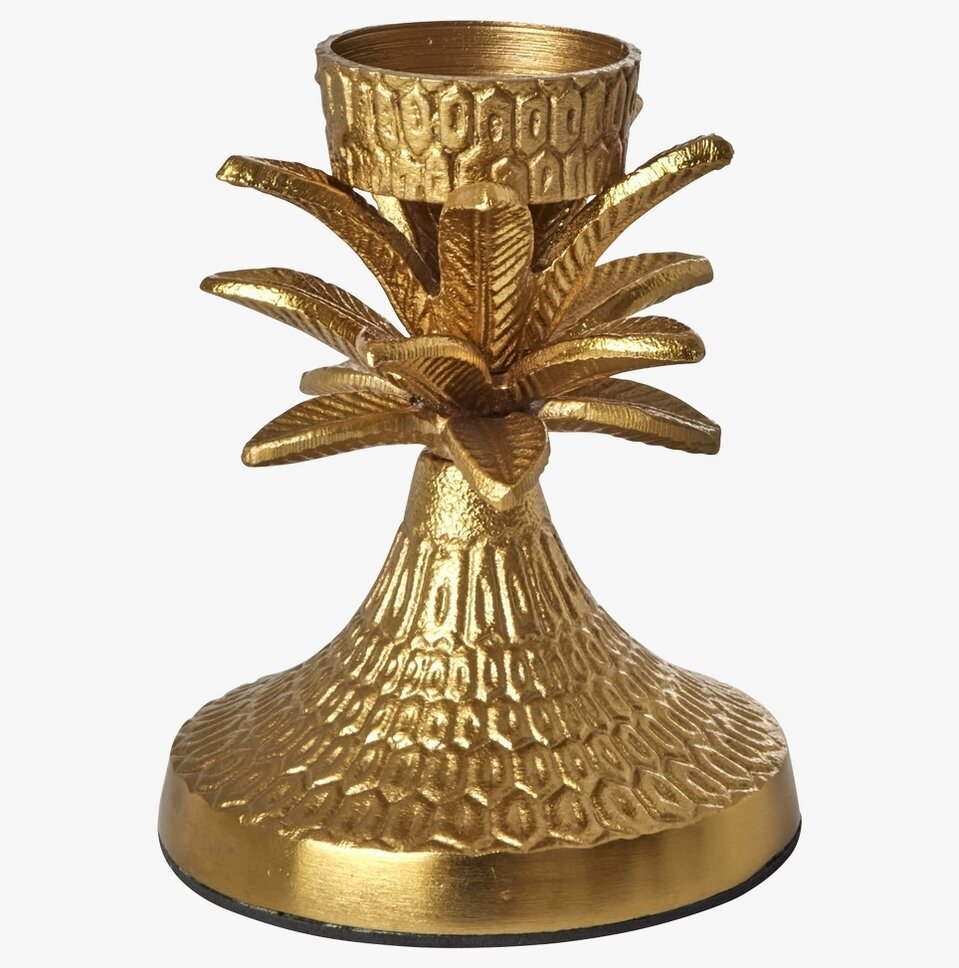 Ljusstake Palm Blockljus/Värmeljus från Rice i gyllene färg