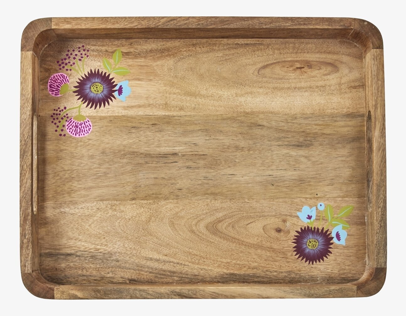 Träbricka - Handpainted Flowers från Rice med blommönster