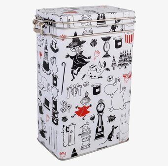 Foto: Charmig kaffeburk med livfullt Mumin-mönster