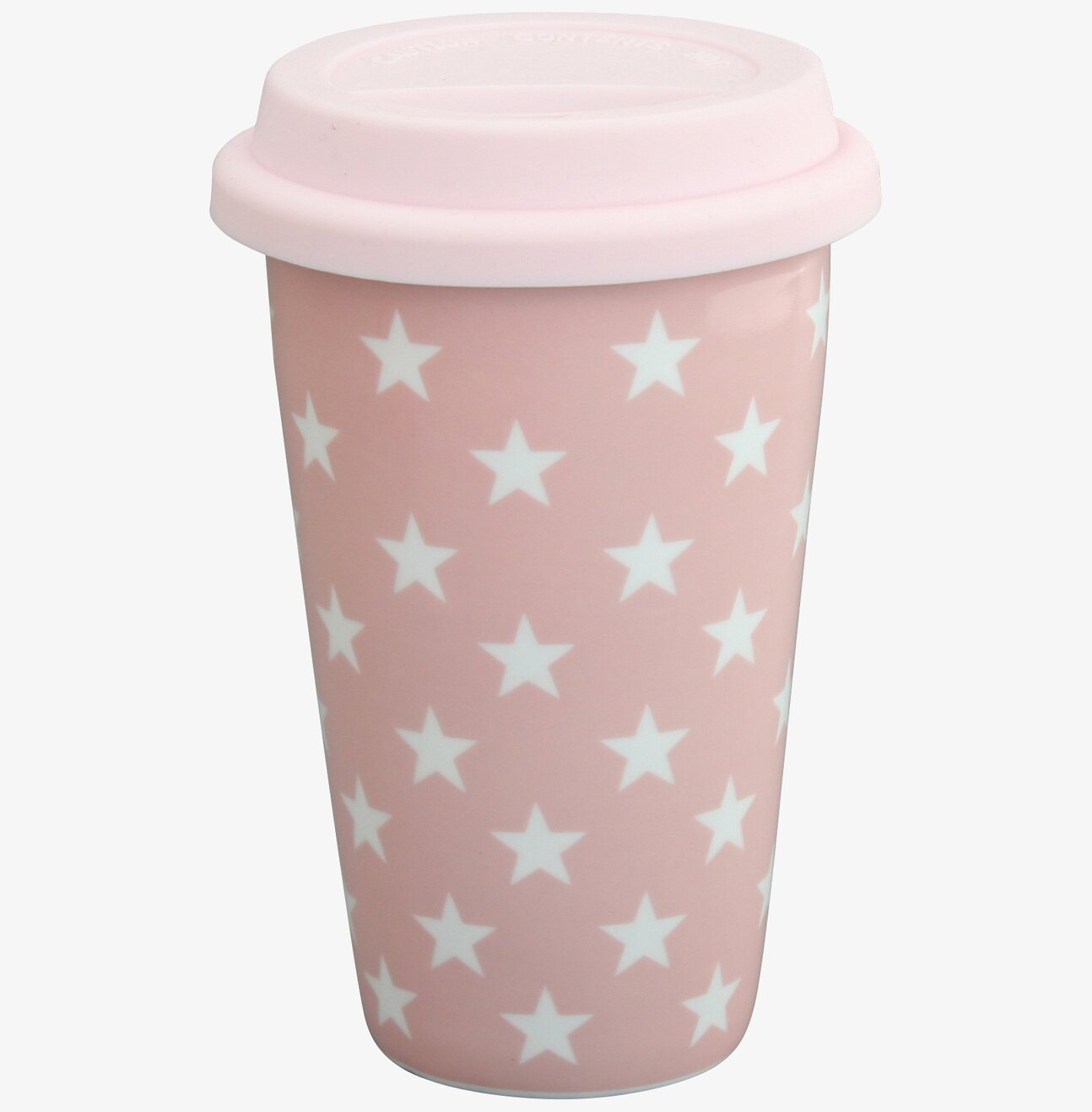 Bild av stilren och funktionell rese-mugg i rosa