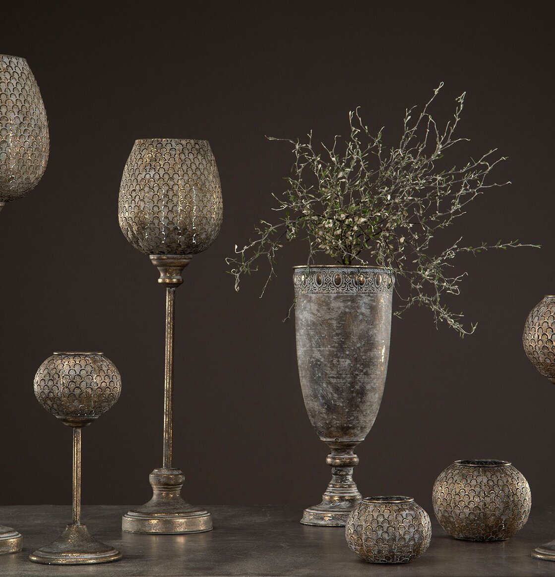 Ljuslykta Alma Leaf Antik G.Brun Stor från A Lot Decoration