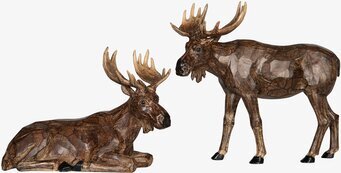 Bild av detaljrika älgfigurer för naturnära inredning