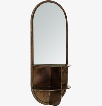 Bild av elegant spegelhylla med metallram och hylla