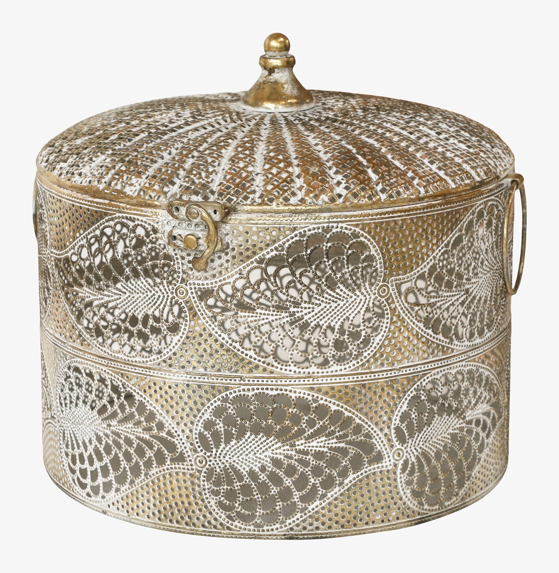 Metallbox Antik Mässing Large från Chic Antique, antik finish