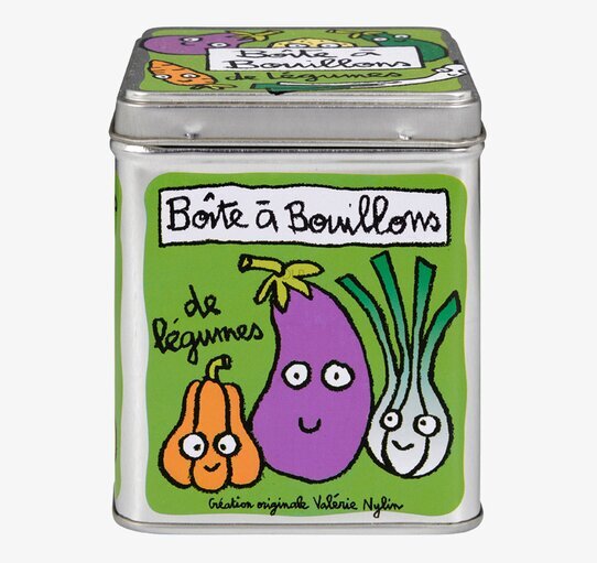 Plåtburk Buljong Grön från Derriére la porte med grönsaker