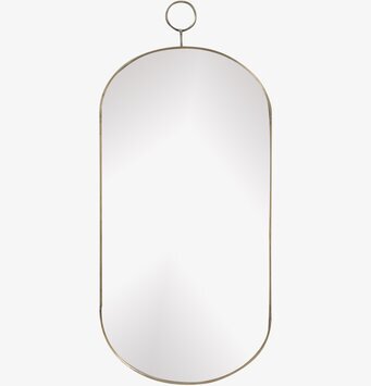Bild av stilren spegel med antik mässingsfinish