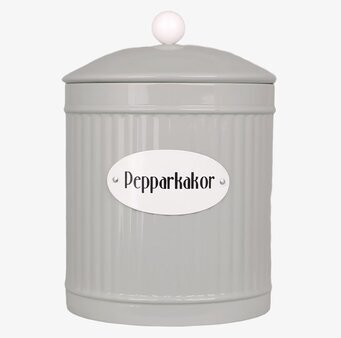 Bild av elegant beige plåtburk för pepparkakor