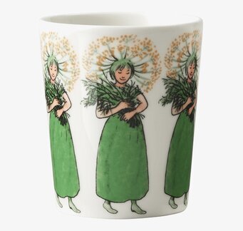 Bild av porslinsmugg med Elsa Beskow-motiv