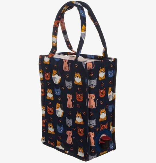 Väska Canvas Bag In Box från Different Design med kattmönster