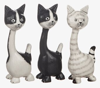 Bild av charmiga kattfigurer med unika designinslag