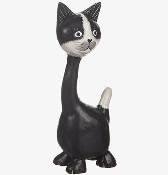 Bild av elegant och lekfull kattdekoration i trä