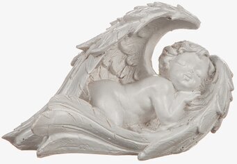 Bild av dekorativ sovande ängel med detaljerade vingar